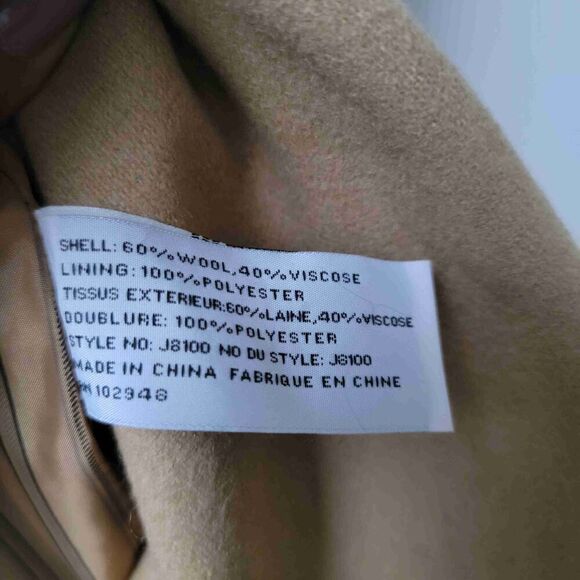 Tulle Womens Double Breasted Wool Blend Coat Notched Lapel Pockets Small - Picture 4 of 8